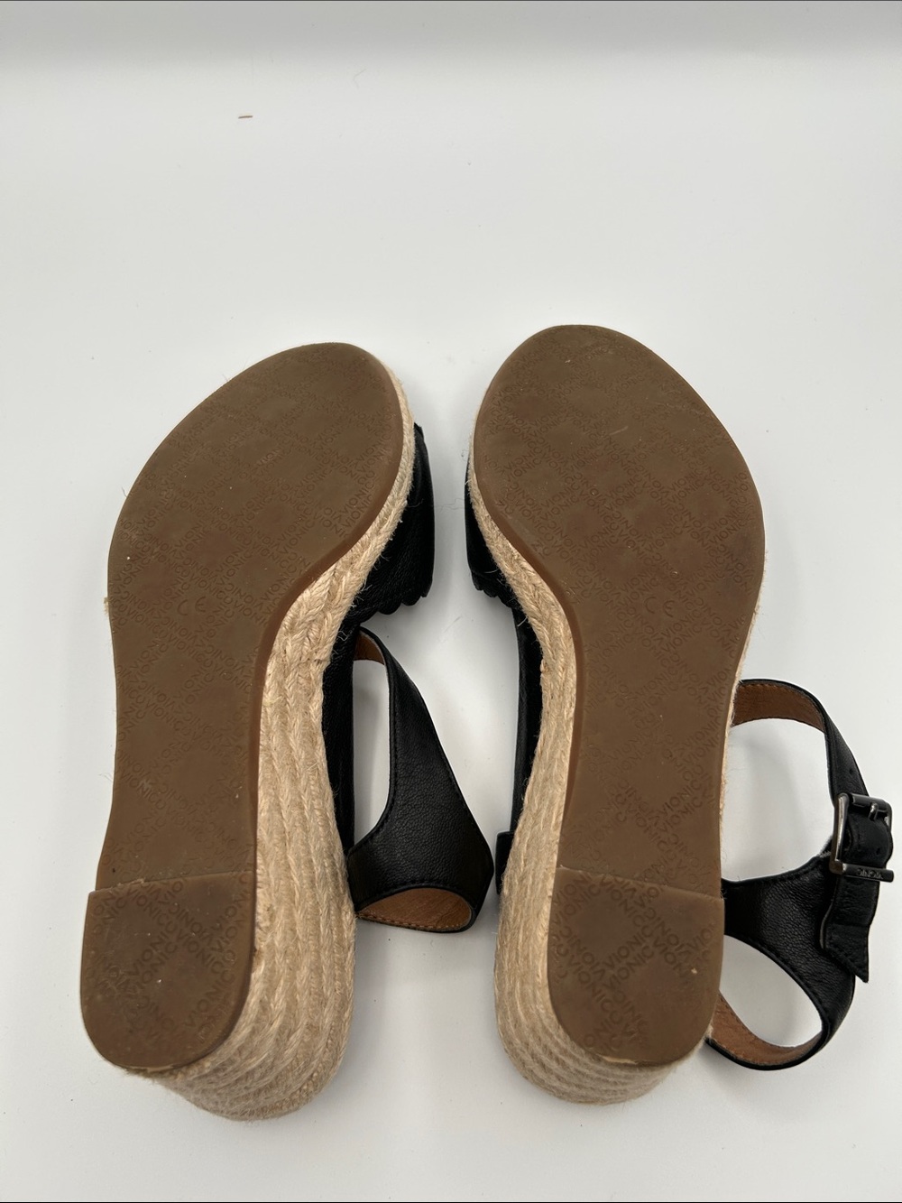 Vionic Black Scalloped Espadrille Wedge Sandals - Picture 8 of 13